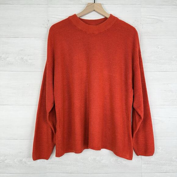 Free People Malibu‎ Surf Sweater XS Oversized Red Orange Fall Slouchy Relaxed - Picture 16 of 16